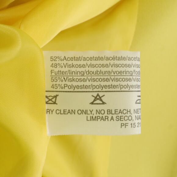 Louis Feraud Jacket Womens 8 Yellow Twill Lined Embroidery Detail Blazer Vintage - Picture 15 of 16